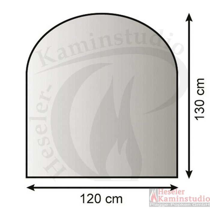 Stahlbodenplatte 2 mm Halbrund ( Form-4 ) 120x130 cm