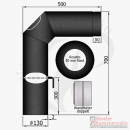Rohr-Set 2x45° 700x500 mm mit Tür&DK Inkl. Rosette und...