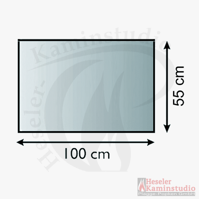 Glasbodenplatte Vorlegeplatte 100 x 55 cm Rechteck in 6 mm