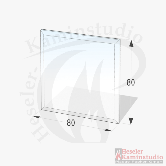 Glasbodenplatte 8 mm Quadrat 80x80 cm mit Facette