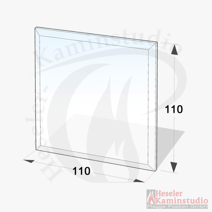 Glasbodenplatte 6 mm Quadrat 110x110 cm mit Facette