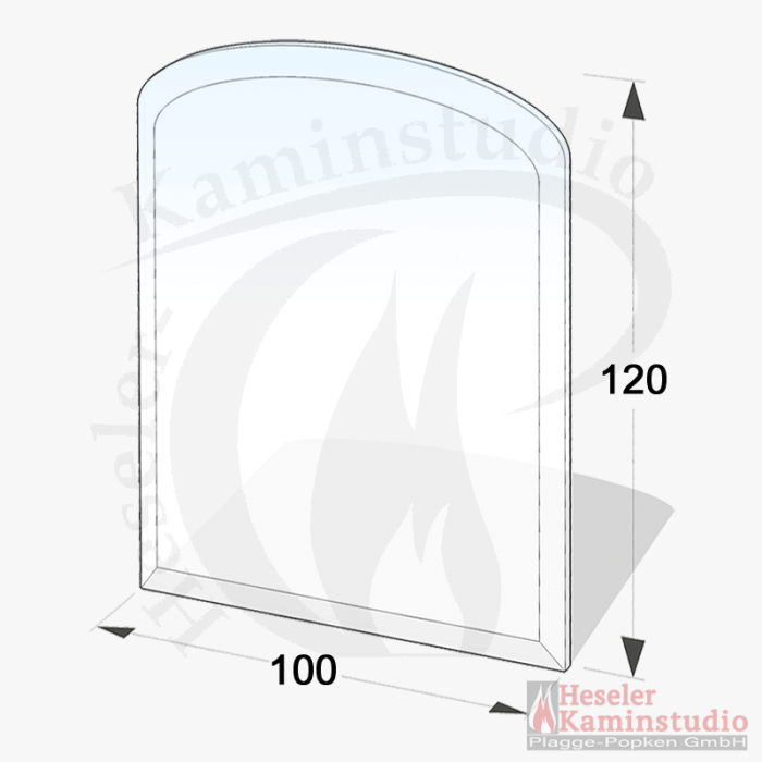 Glasbodenplatte 8 mm Zunge 100x120 cm mit Facette