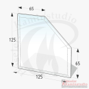 Glasbodenplatte 8 mm 5-Eck 125x125 cm mit Facette