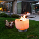 Quarzglas-Feuerschale - QFlame Set Basket Edelstahl mit...