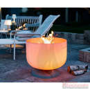 Quarzglas-Feuerschale - QFlame Set Basket Concrete mit...