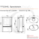 TermaTech Kaminofen | TT22HS Speckstein | 7,5 kW