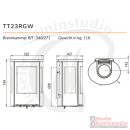 TermaTech Kaminofen | TT23RGW Wandhängend mit Seitenfenster | 5 kW