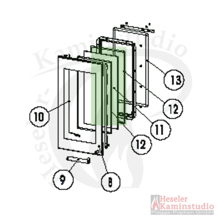 Austroflamm Ersatzteile - Glass Dichtung flach 8x2 (Glasdichtung) 2 lfdm